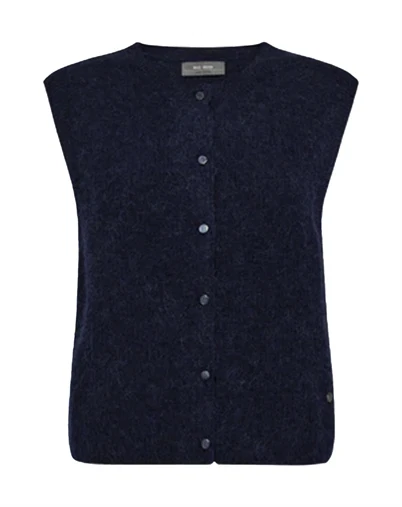 Mos Mosh - MMAlmine Thora Strik Vest - Maritime Blue
